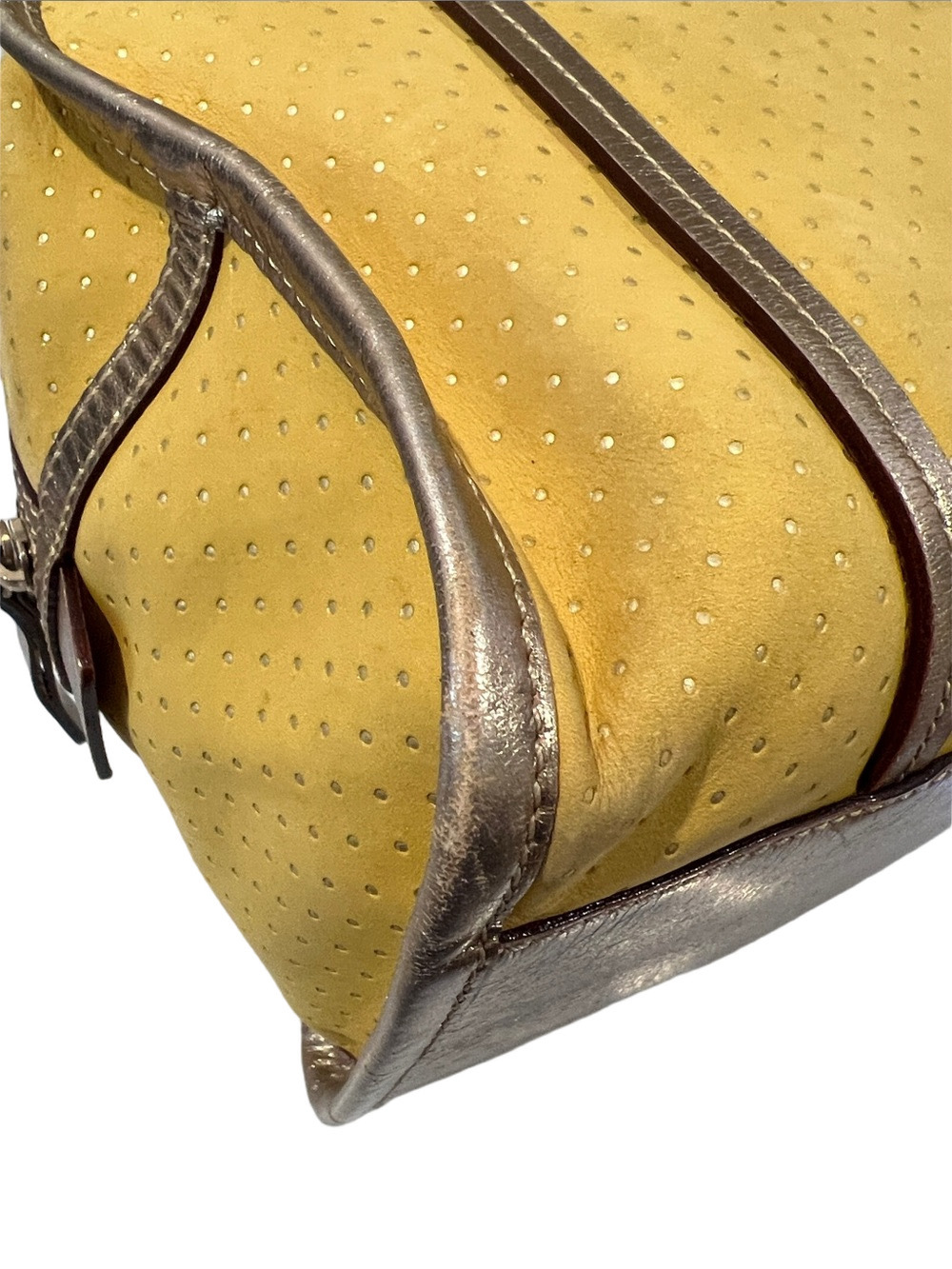 kate spade Yellow Perforated Tote with Metallic Trim - Picture 15 of 17